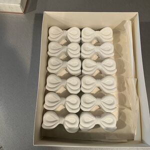 Twelve Ceramic White Bows